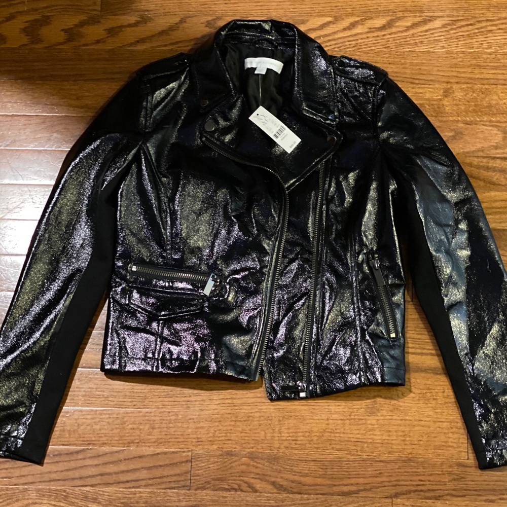 NY&Co  Black Patent Moto jacket